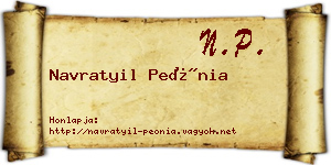 Navratyil Peónia névjegykártya